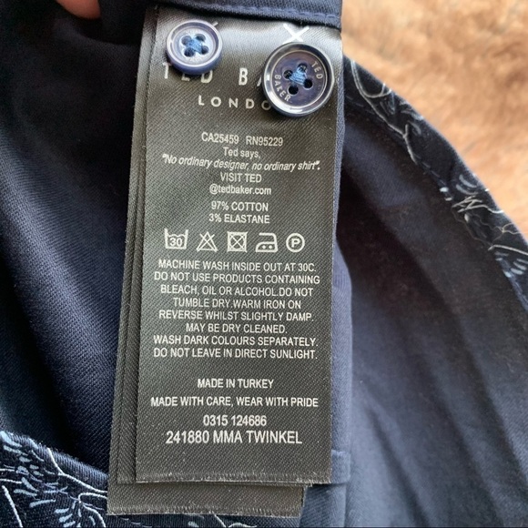 Ted Baker Twinkel Bird Print Shirt Navy - Picture 10 of 12